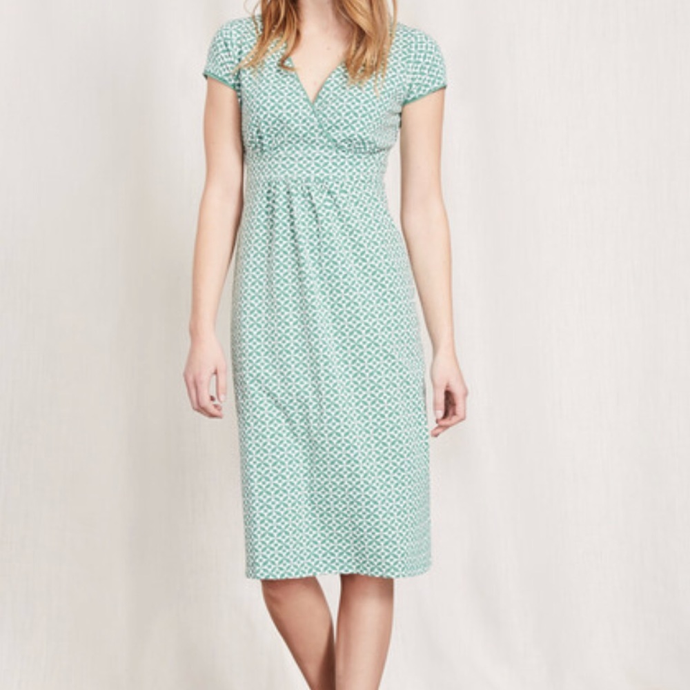 Boden Casual jersey dress chalky green Mosaic sz:6